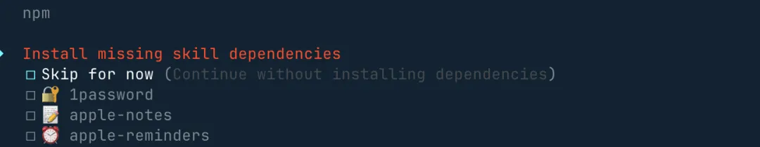 安装向导 - 选择需要安装的技能包