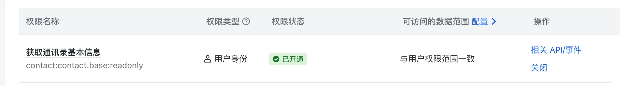 飞书权限配置 - 通讯录权限